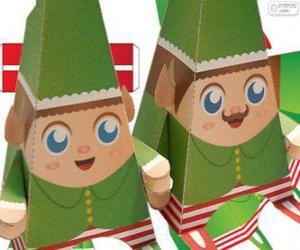 yapboz Kağıt Christmas Elfler